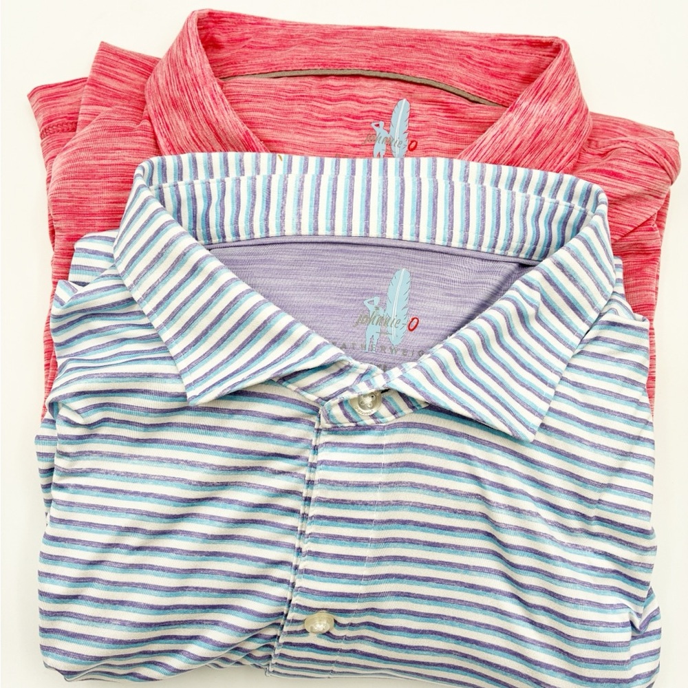 Johnnie-O Featherweight Polo Shirt Lot of 2 Golf Performance Short Sleeve